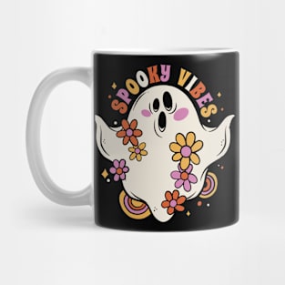 Retro Spooky Vibes // Vintage Halloween Groovy Ghost Mug